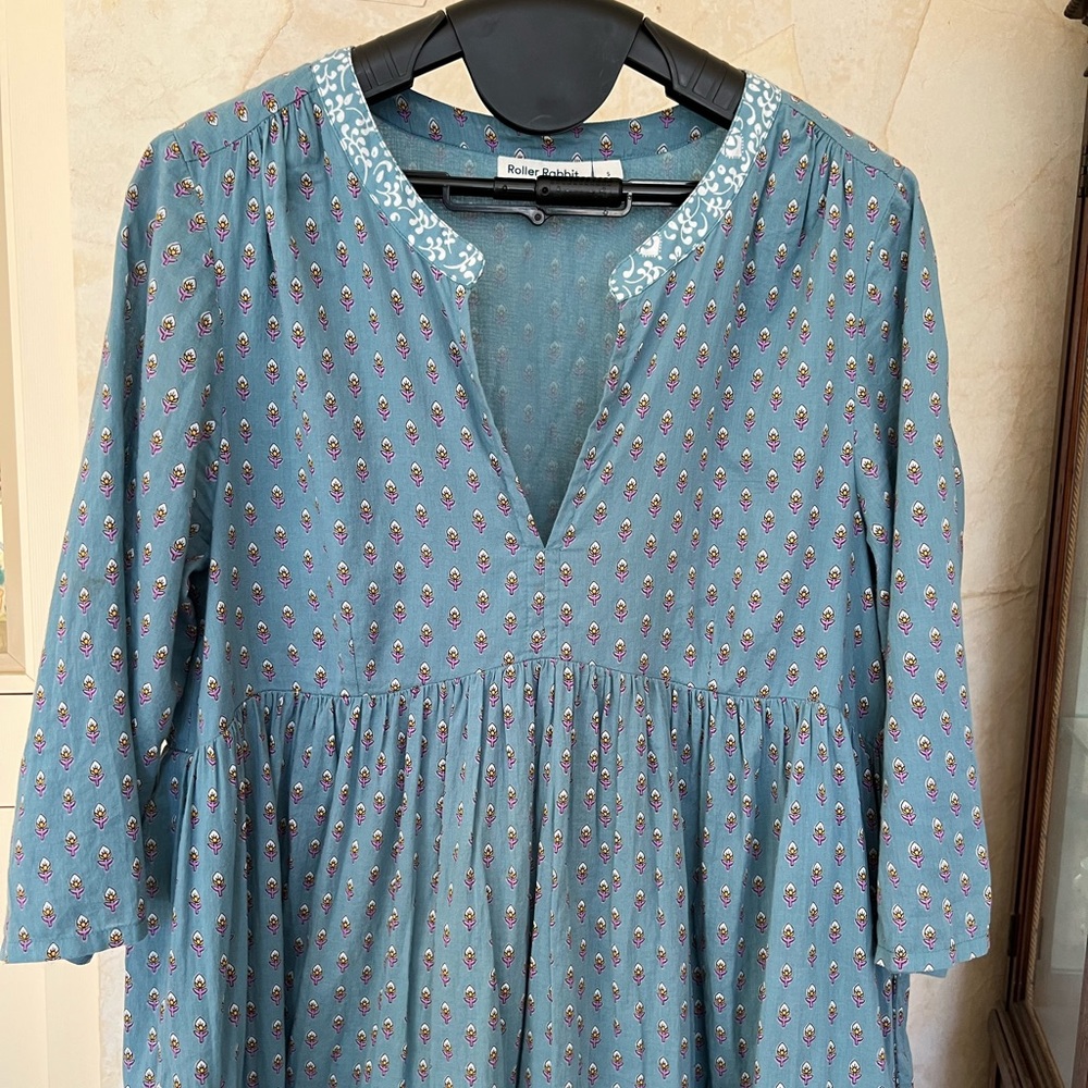 NWOT Roller Rabbit Tiered Peasant Dress - S - Picture 2 of 9